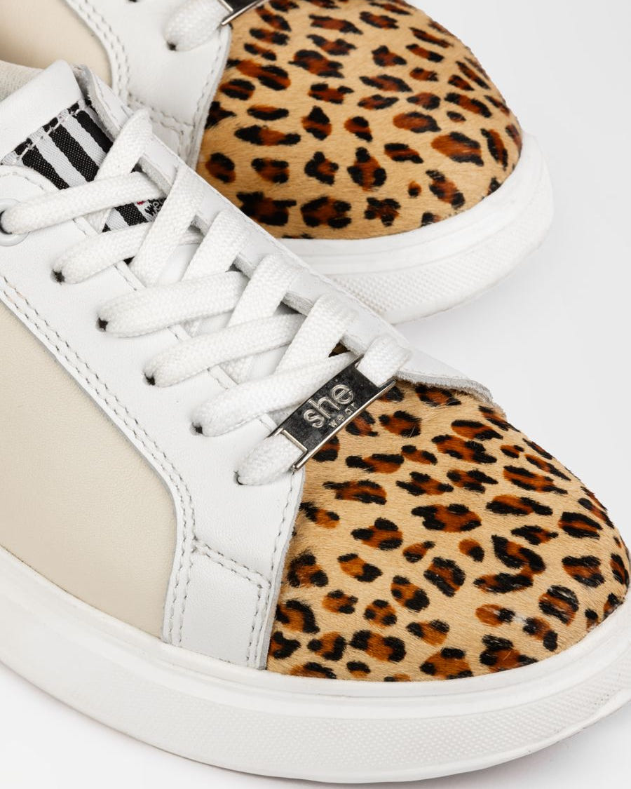 details on leopard print womens fashion sneaker