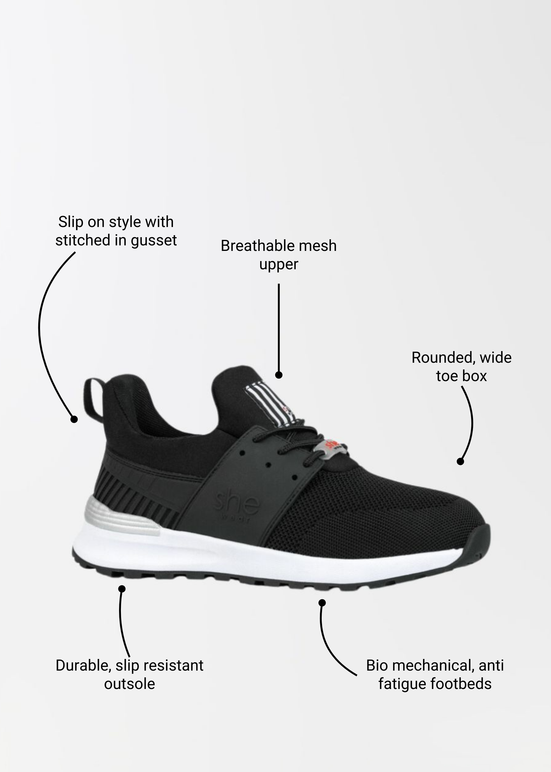 Steps: womens slip on everyday sneaker