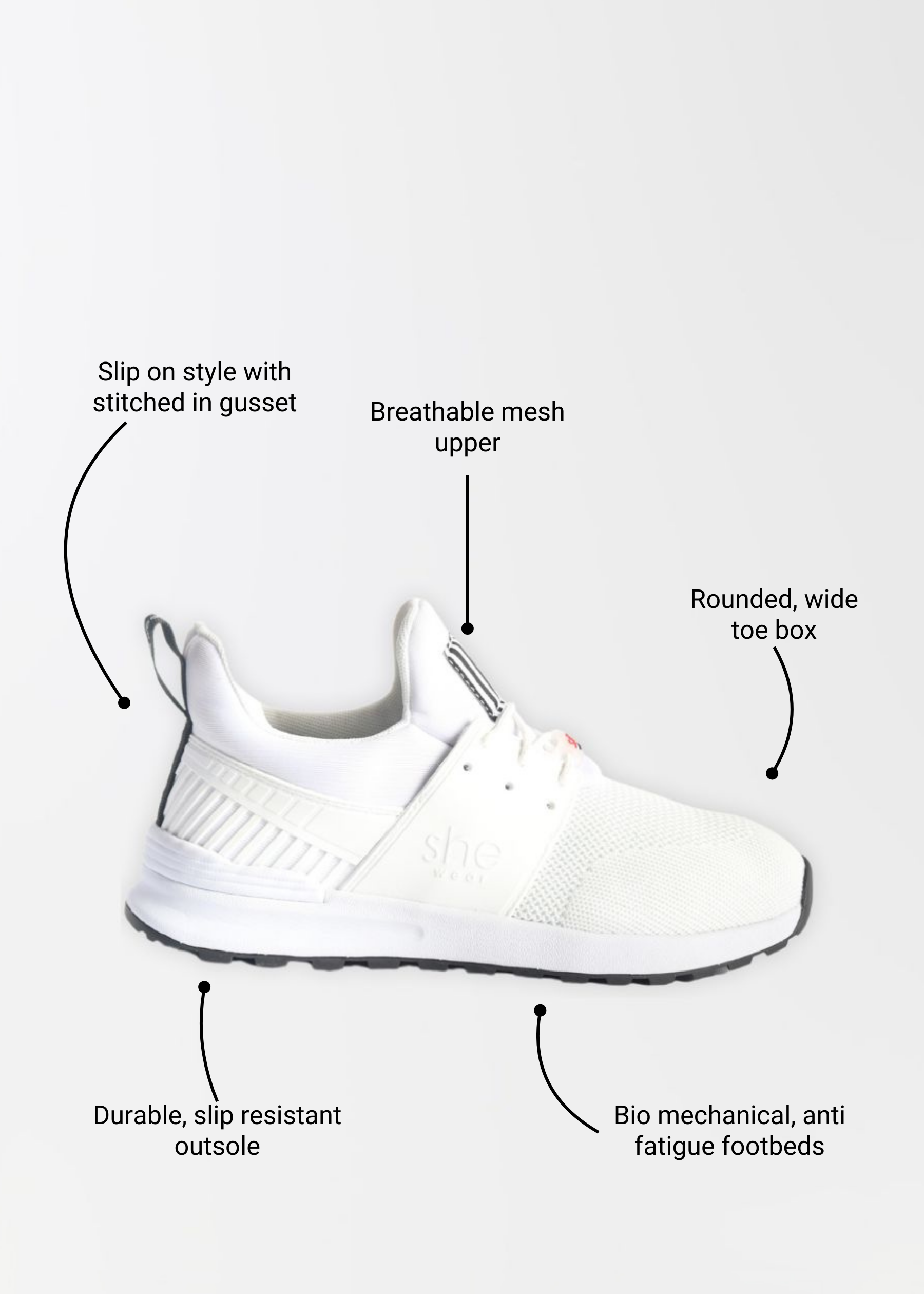Steps: womens slip on everyday sneaker