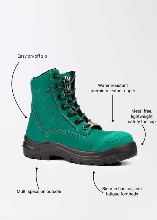 Achieves: women's lightweight zip safety work boots