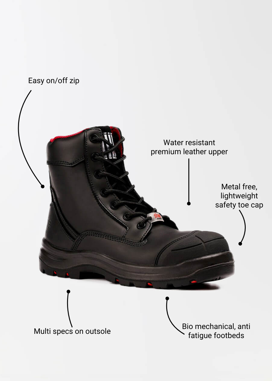 Achieves: women's lightweight zip safety work boots