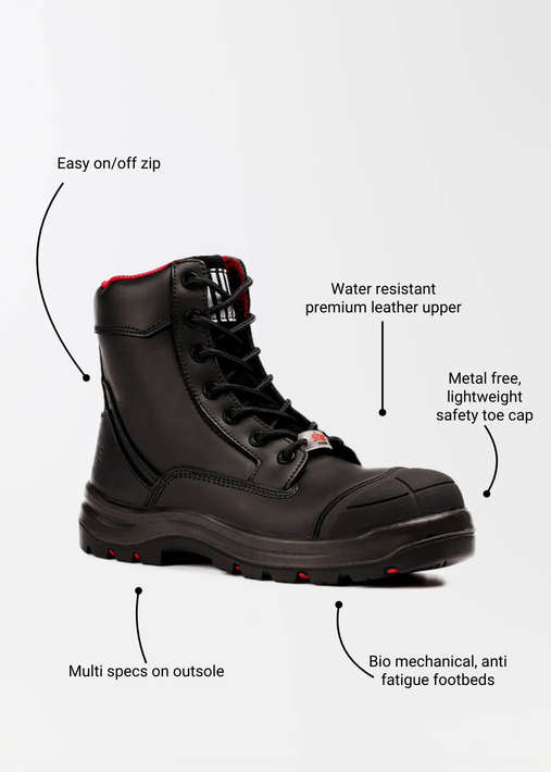 Achieves: women's lightweight zip safety work boots