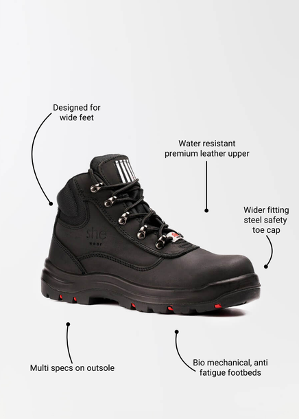 Does: wide fit women's hiker safety work boots