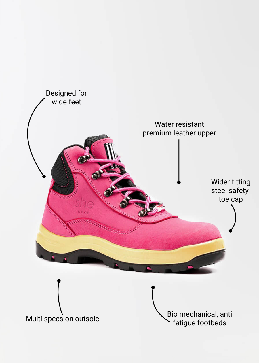Does: wide fit women's hiker safety work boots