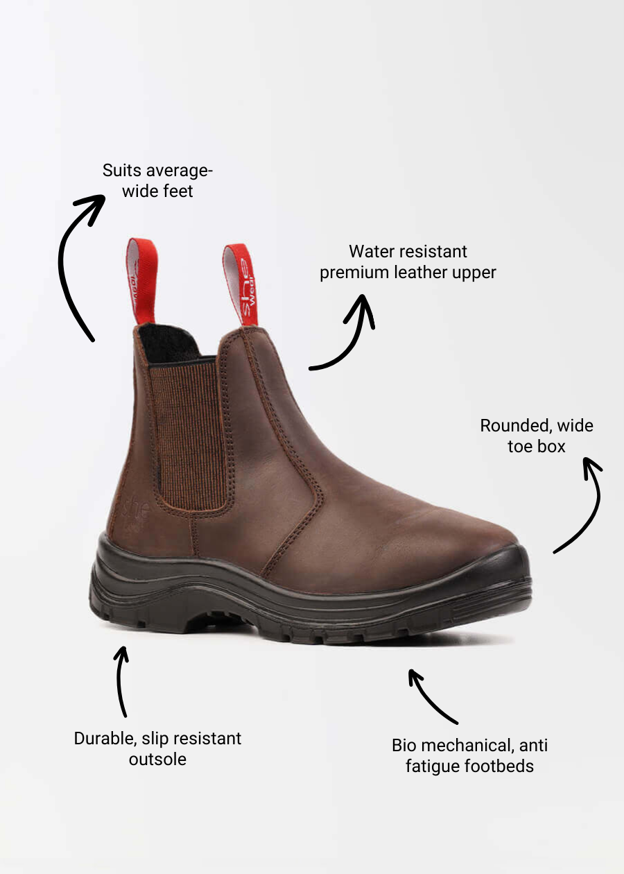 Inspires: women's pull on chelsea safety work boots