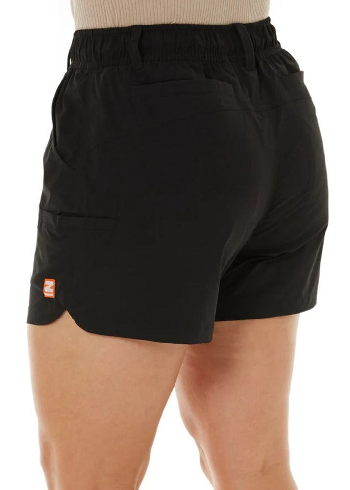 Back view of light weight women's work shorts by Zadie.