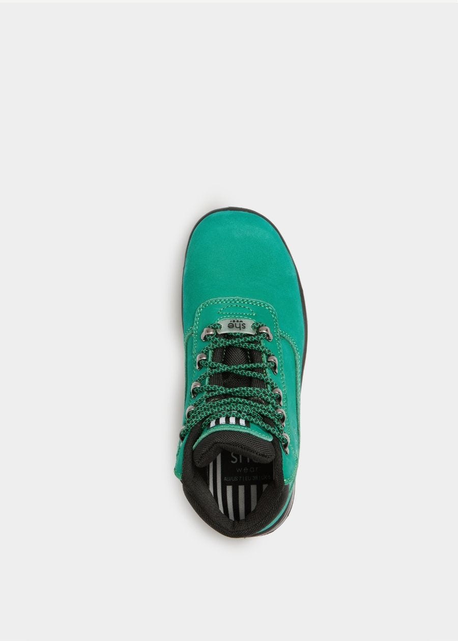 wide fit womens work boot in green
