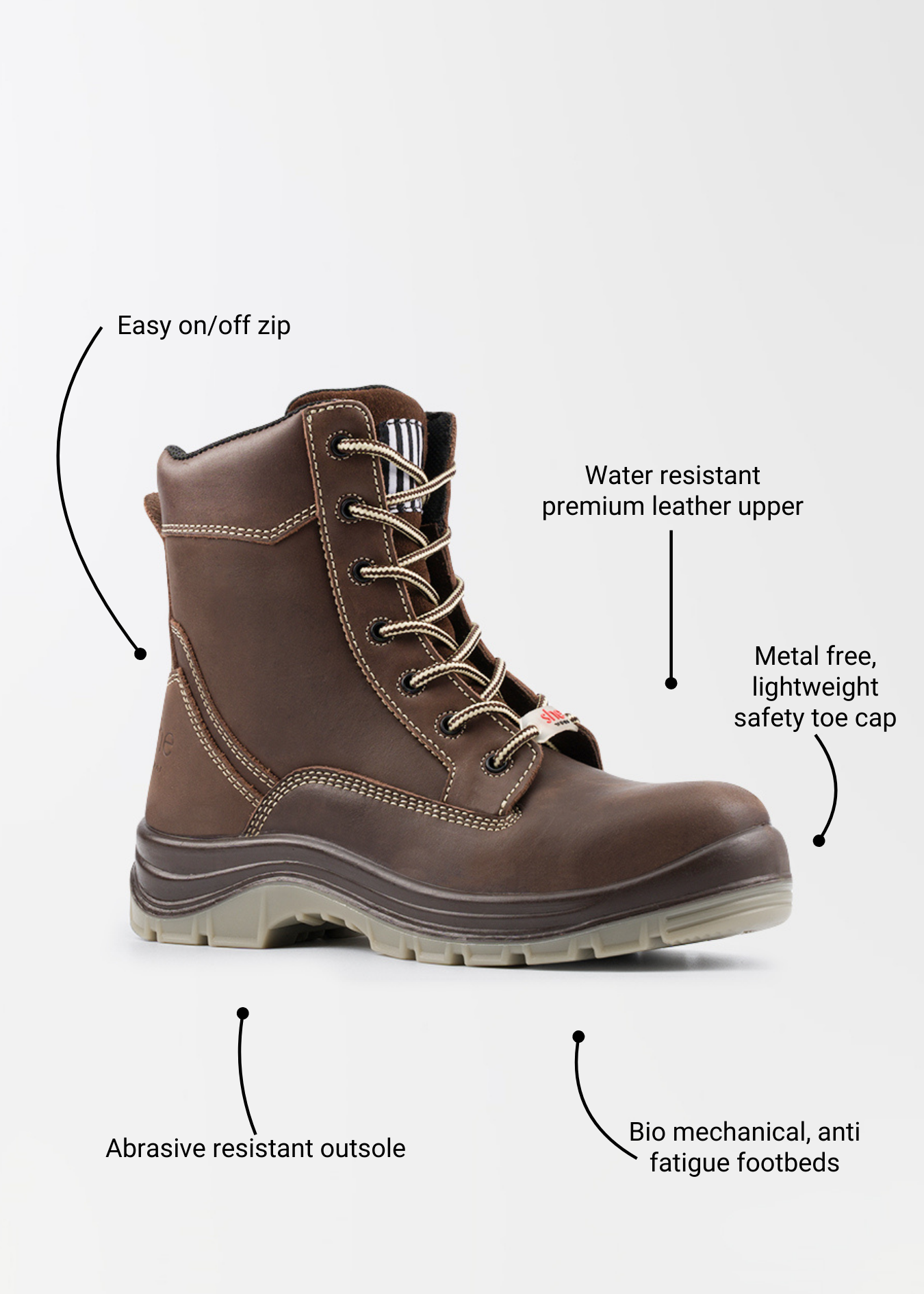 Pursues: women's zip up safety work boots
