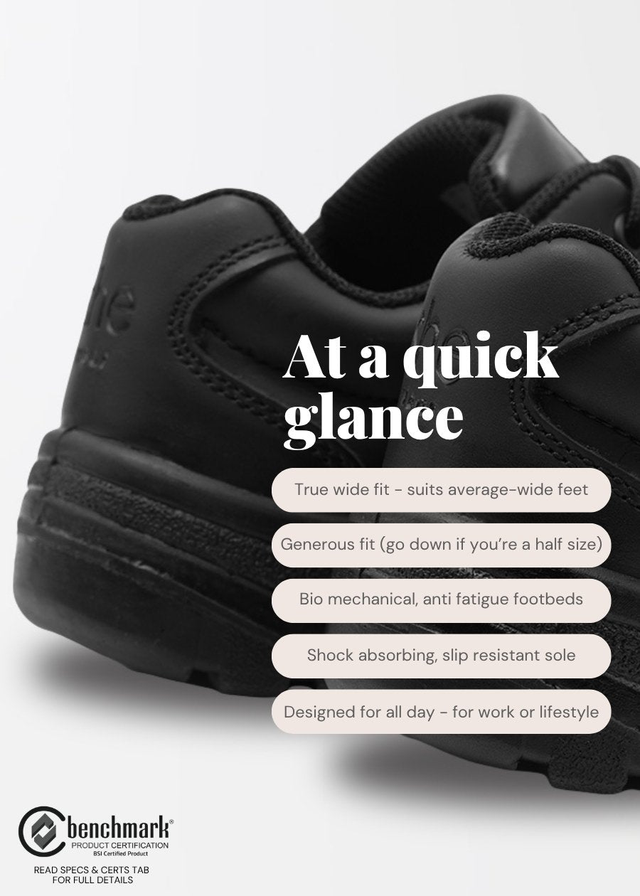 nurtures wide fit work shoes infographic