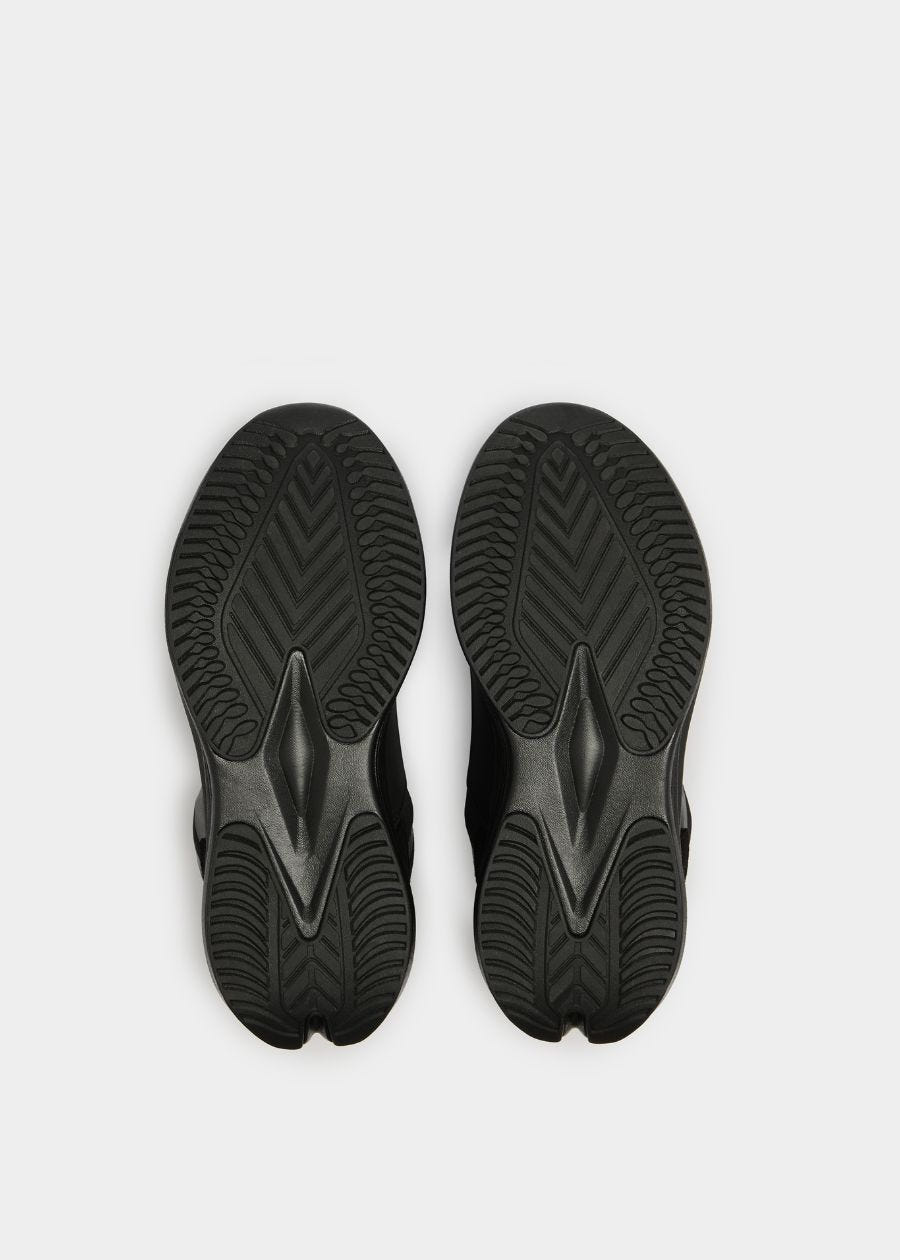 view of black slip resistant soles
