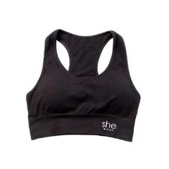 Black cropped bra.