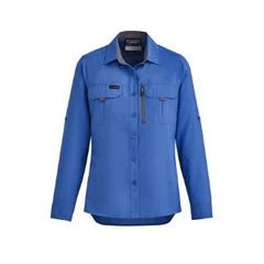 Blue outdoor shirt. 