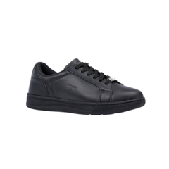 she wear womens supportive work shoes in black leather