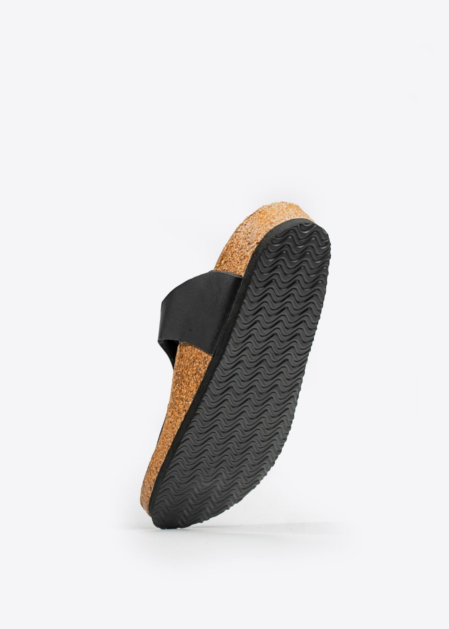 Black anti-slip EVA outer sole on women's Wander slide 